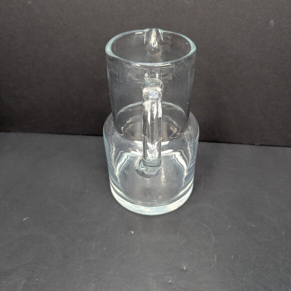 Vintage Tumble Up Clear Heavy Glass Bedside Water Pitcher 16 Oz No Cup - Picture 3 of 8